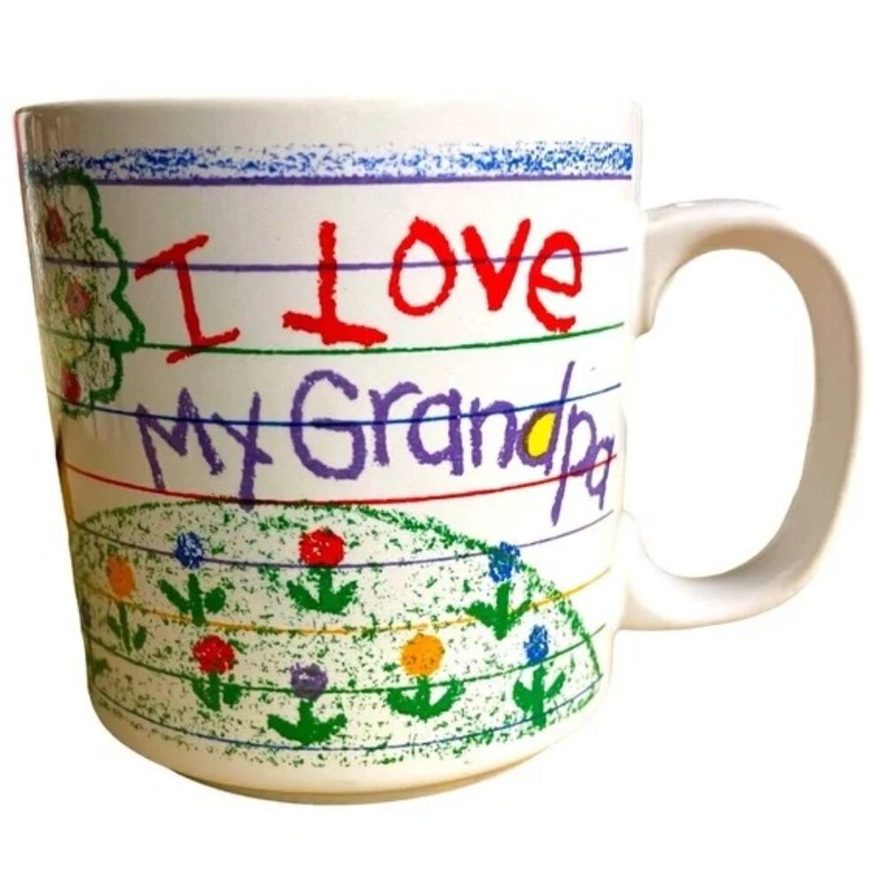 I LOVE MY GRANDPA ceramic coffee mug 10oz EUC